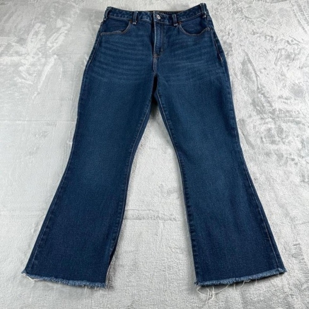 Abercrombie Fitch Jeans Women 27 Dark Blue Simone High Rise Ankle Flare Y2K